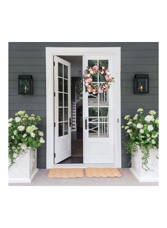 XiuWoo Fake Silk Roses Camellia Summer Artificial Flower Farmhouse Simulation Plant Pink/Green - Image 3