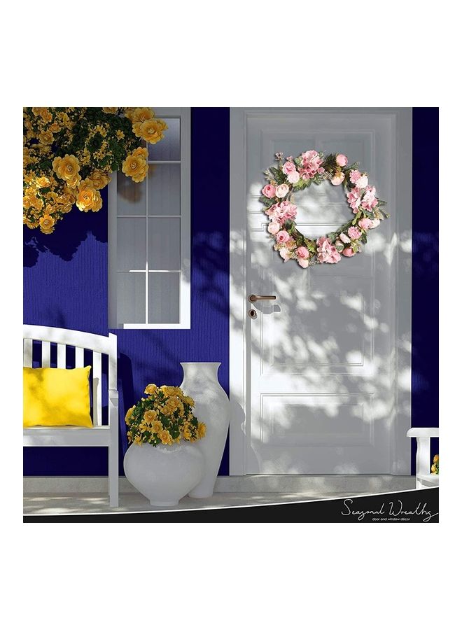 XiuWoo Fake Silk Roses Camellia Summer Artificial Flower Farmhouse Simulation Plant Pink/Green - Image 4