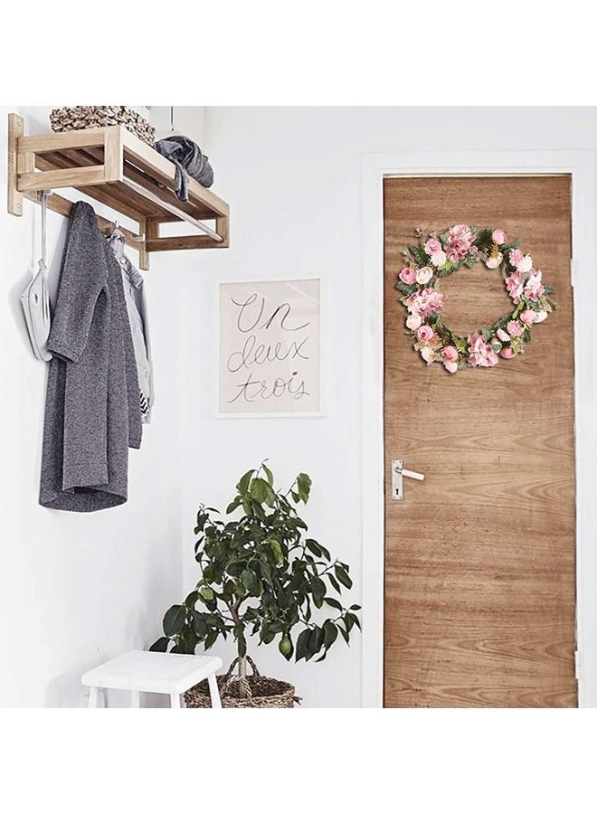 XiuWoo Fake Silk Roses Camellia Summer Artificial Flower Farmhouse Simulation Plant Pink/Green - Image 5