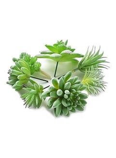 شو وو مجموعة نبات عصاري صناعي من 7 قطع أخضر/أبيض  - Image 3