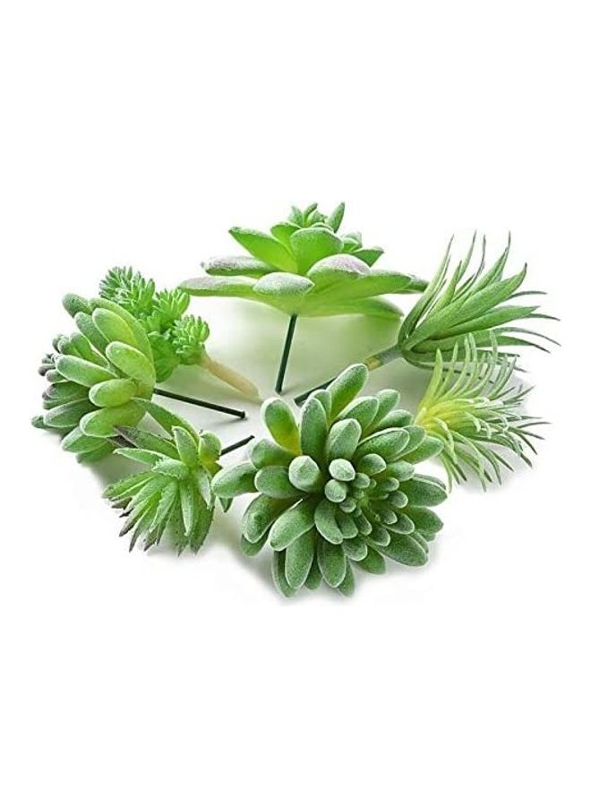 7-Piece Artificial Succulent Plant Green/White