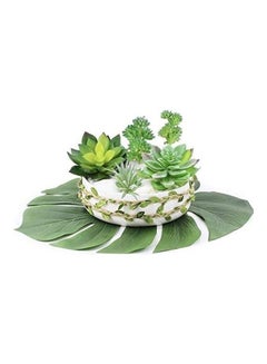 شو وو مجموعة نبات عصاري صناعي من 7 قطع أخضر/أبيض  - Image 4
