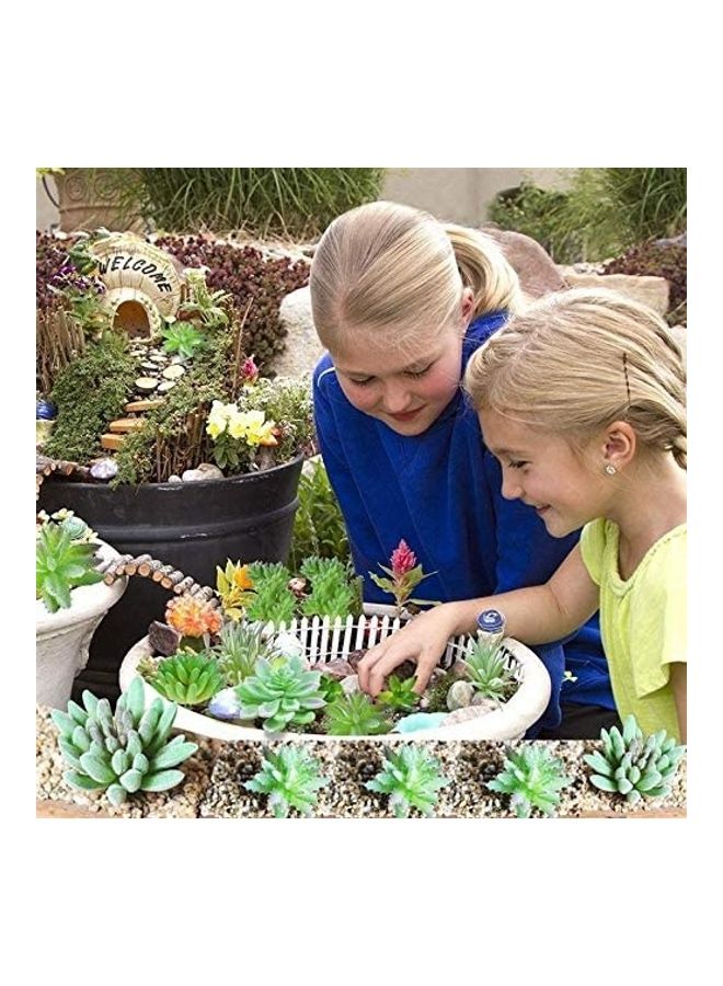 7-Piece Artificial Succulent Plant Green/White