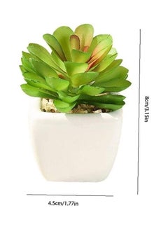 شو وو نبات عصاري اصطناعي في أصيص أخضر/أبيض  - Image 5