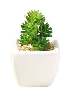 شو وو نبات عصاري اصطناعي في أصيص أخضر/أبيض  - Image 1