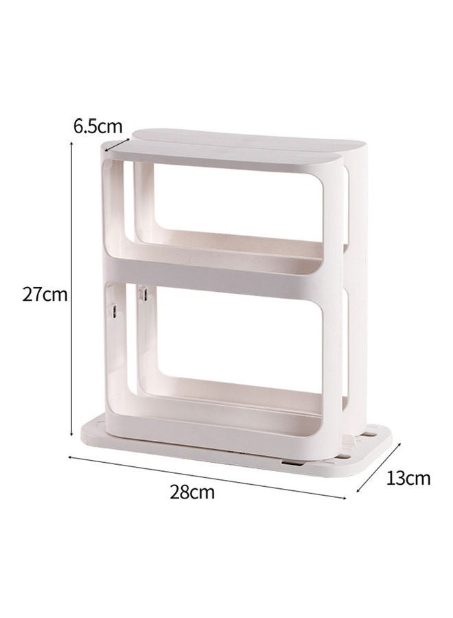 Generic - Pull And Rotate Spice Storage Rack White 28x13x27cm - Image 1