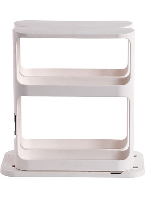Pull And Rotate Spice Storage Rack White 28x13x27cm