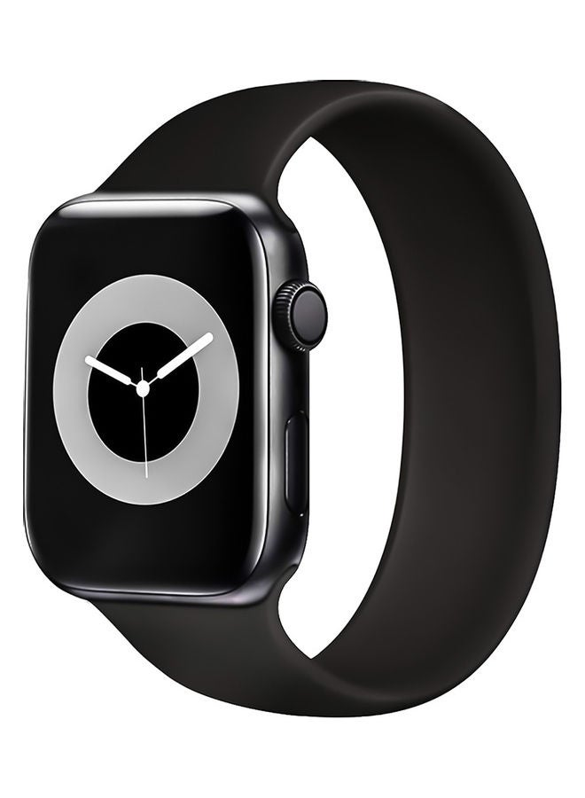 PROMATE - Solo Loop Strap for Apple Watch 42mm/44mm, Durable Stretchy Silicone Loop Sport Wristband with Sweat-Proof Design for Apple Watch Series 1, 2, 3, 4, 5, 6, SE, Size-Small, Loop-44S Black - Image 1