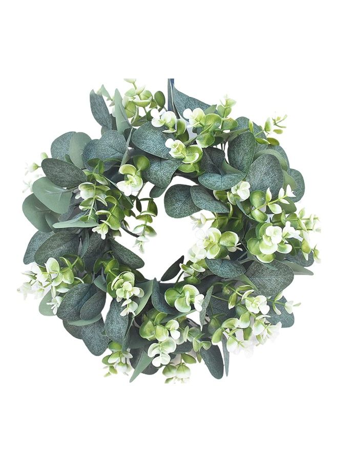 XiuWoo Artificial Plant Wreath With Flowers Green/White - Image 1