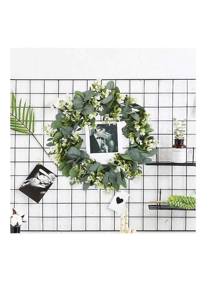 XiuWoo Artificial Plant Wreath With Flowers Green/White - Image 2