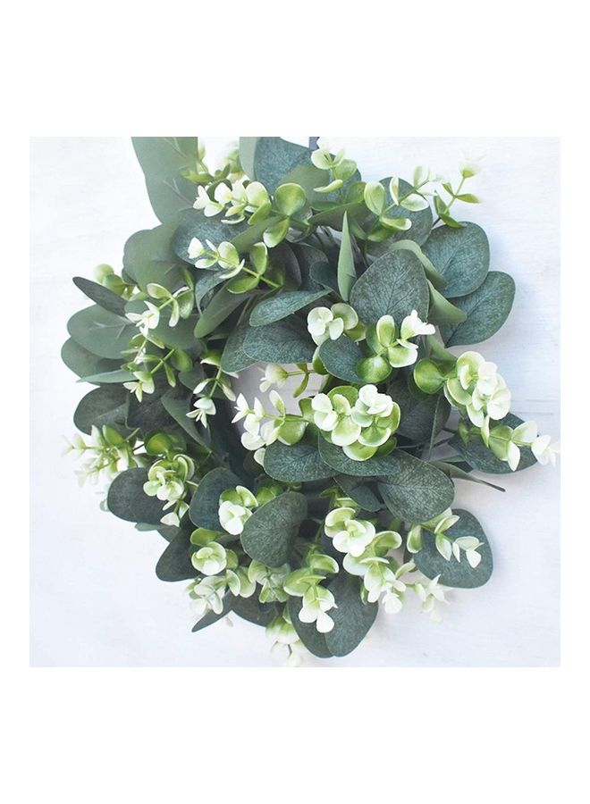 XiuWoo Artificial Plant Wreath With Flowers Green/White - Image 3