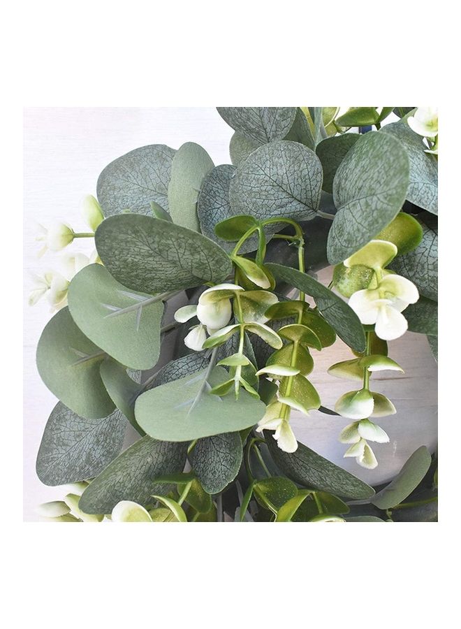 XiuWoo Artificial Plant Wreath With Flowers Green/White - Image 5