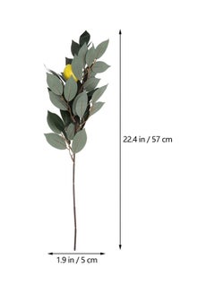 XiuWoo 2-Piece Artificial Lemon Plant Branches Green/Brown/Yellow  - Image 2