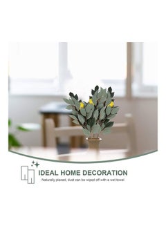 XiuWoo 2-Piece Artificial Lemon Plant Branches Green/Brown/Yellow  - Image 3