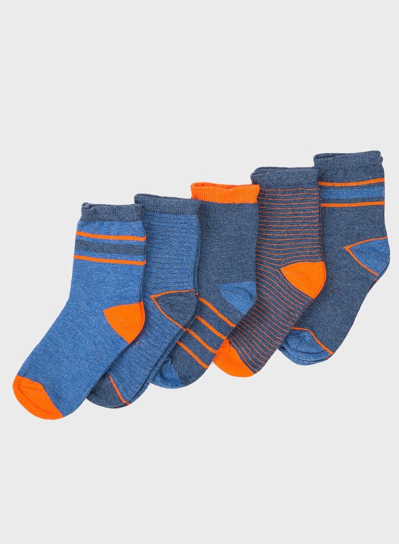 MINOTI - Pack Of 5 Striped Socks Multicolour - Image 1