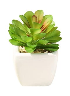 شو وو نبات عصاري اصطناعي في أصيص أخضر/أبيض  - Image 1