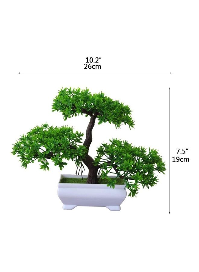 XiuWoo Artificial Bonsai Tree Green/Brown/White  - Image 2