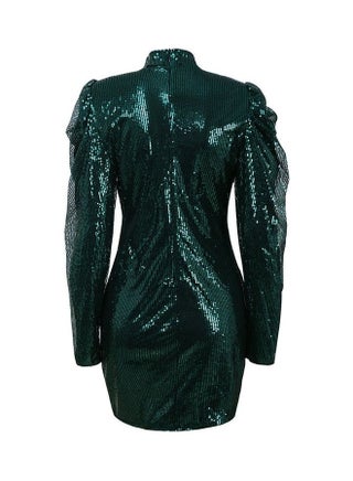 women's formal emerald green dress Emerald Glitter Floral Prom Gown – Unique Vintage main image 1