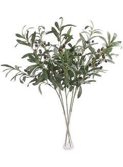 XiuWoo 5-Piece Olive Artificial Plant Branch Set Green/Red  - Image 1