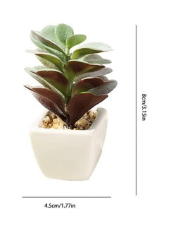 شو وو نبات عصاري اصطناعي في أصيص أخضر/ بني/ أبيض  - Image 5