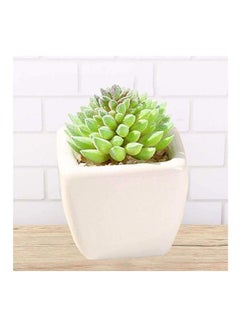 شو وو نبات عصاري اصطناعي في أصيص أخضر/أبيض  - Image 2