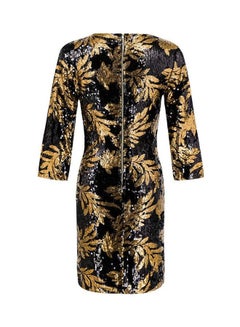 Generic Sequin Detail Bodycon Dress Gold/Black  - Image 2