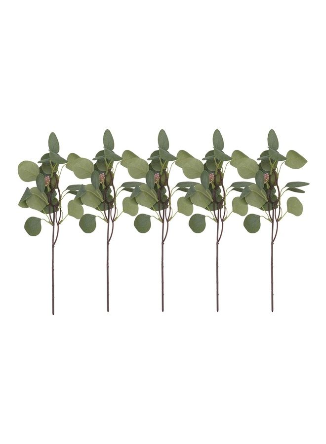 XiuWoo 5-Piece Artificial Eucalyptus Branches Green/Brown  - Image 1