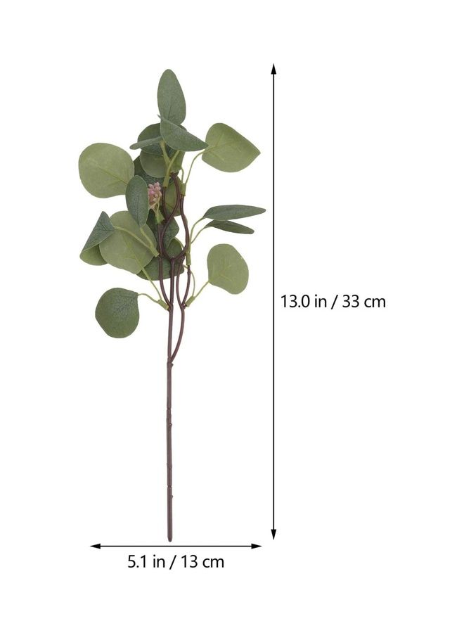 XiuWoo 5-Piece Artificial Eucalyptus Branches Green/Brown  - Image 2