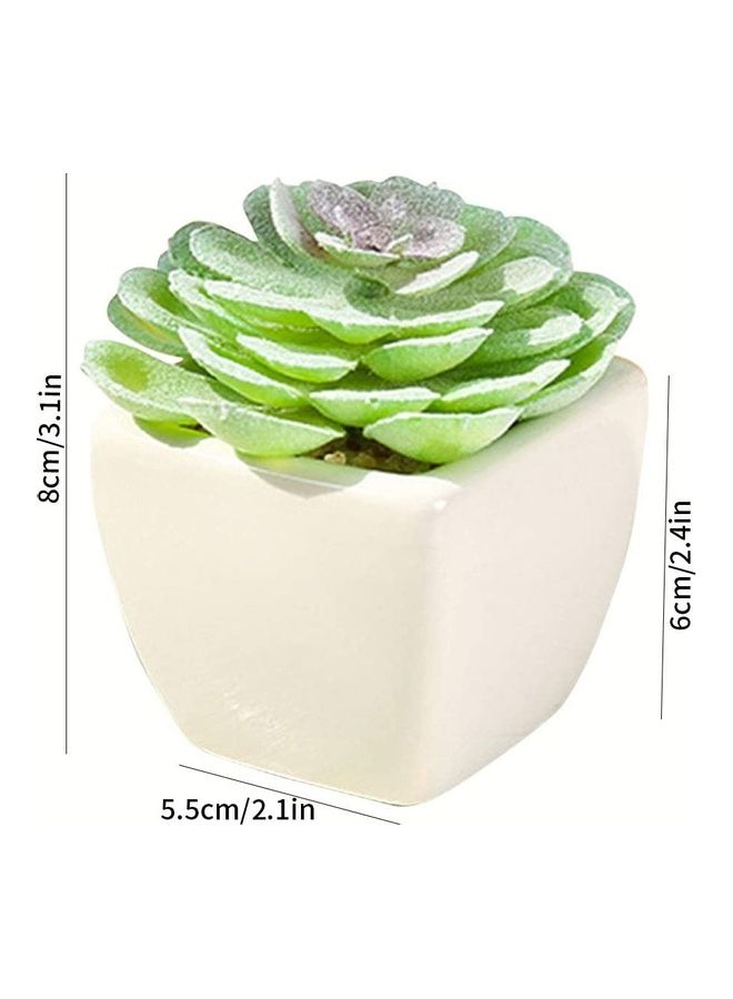 شو وو نبات عصاري اصطناعي في أصيص أخضر/أبيض - Image 4