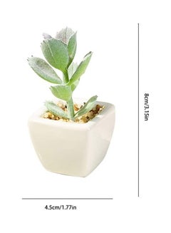 شو وو نبات عصاري اصطناعي في أصيص أخضر/أبيض  - Image 5