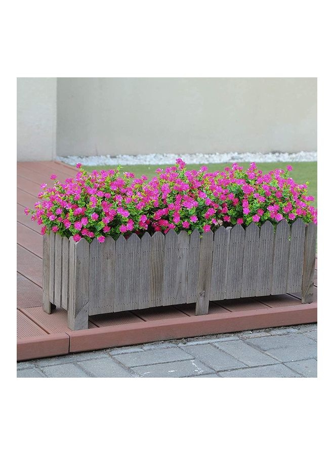XiuWoo Pack Of 10 Artificial Outdoor Plant Green/Pink - Image 3