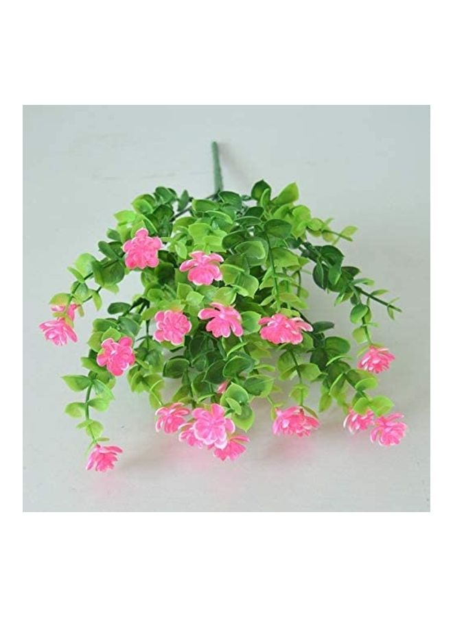 XiuWoo Pack Of 10 Artificial Outdoor Plant Green/Pink - Image 1