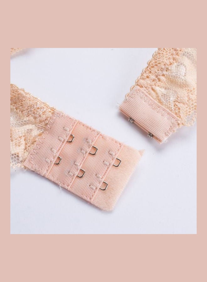 Lace Gauze Push Up Breathable Ultra-Thin Bra And Brief Set Beige  - Image 2