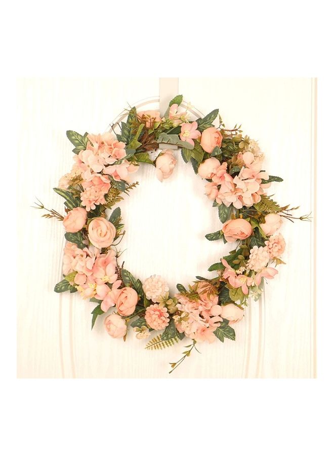 XiuWoo - Artificial Flower Garland Pink/Green/Brown - Image 1
