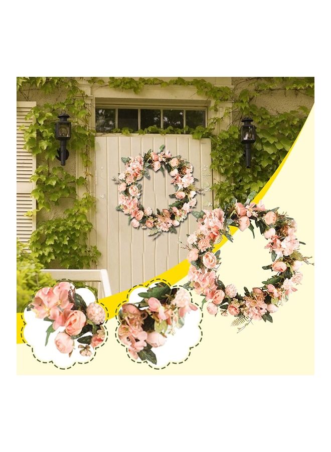 XiuWoo - Artificial Flower Garland Pink/Green/Brown - Image 1