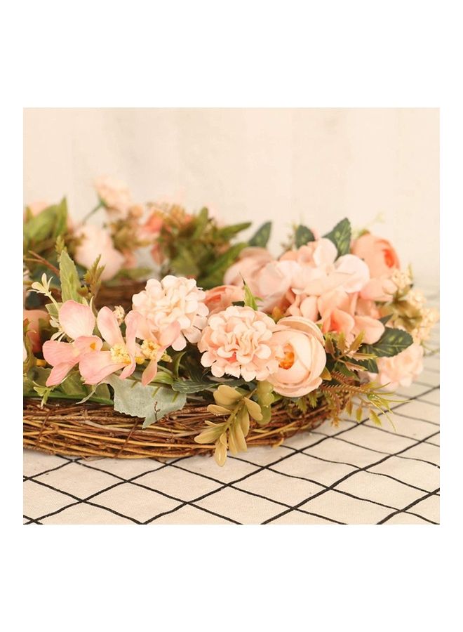 XiuWoo - Artificial Flower Garland Pink/Green/Brown - Image 1