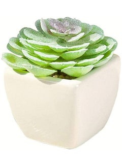 شو وو نبات عصاري اصطناعي في أصيص أخضر/أبيض  - Image 1