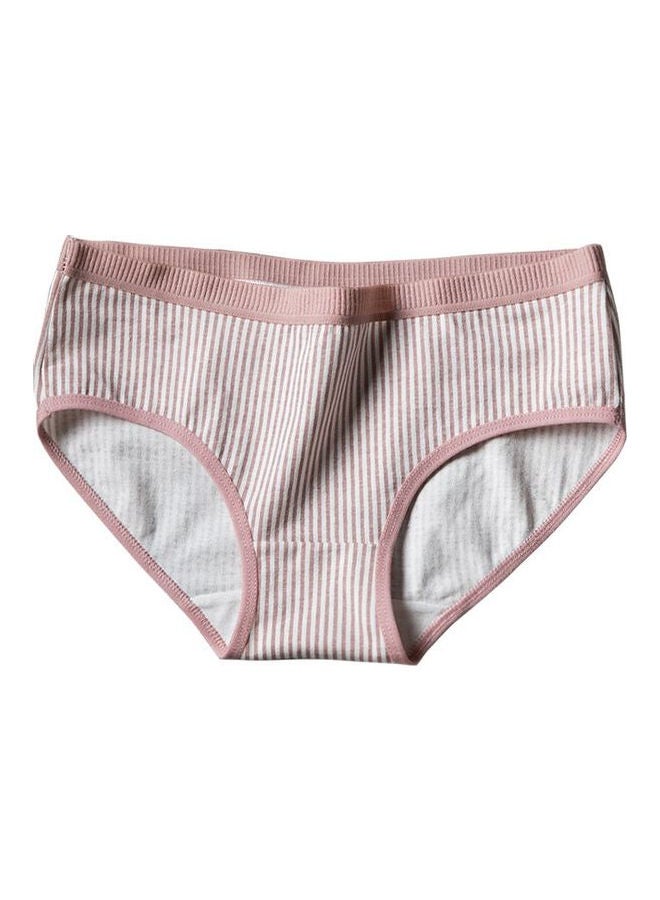 Stripe Print  Briefs Dark Pink
