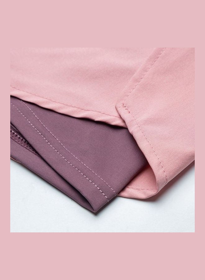 2-In-1 Compression Wide Waistband Pocket Running Shorts Pink - Image 5