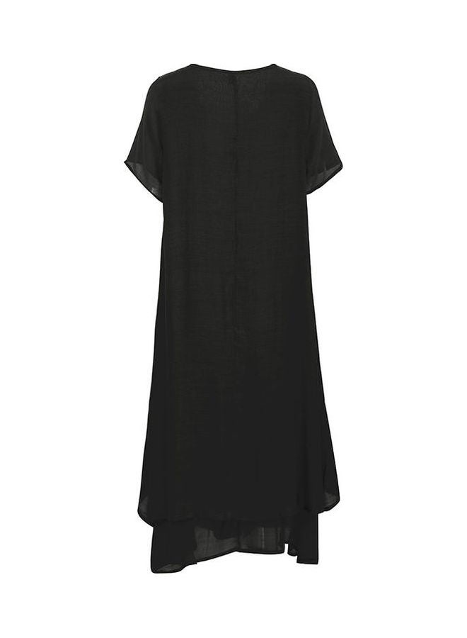 Casual Loose Boho Summer Long Dress Black  - Image 2