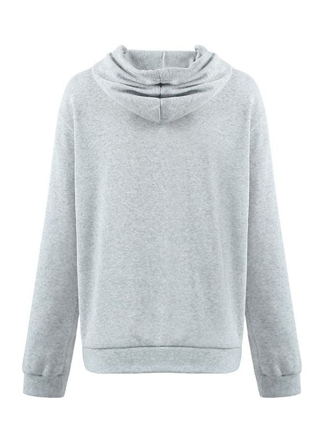 بلوفر عصري بأكمام طويلة رمادي - Image 2