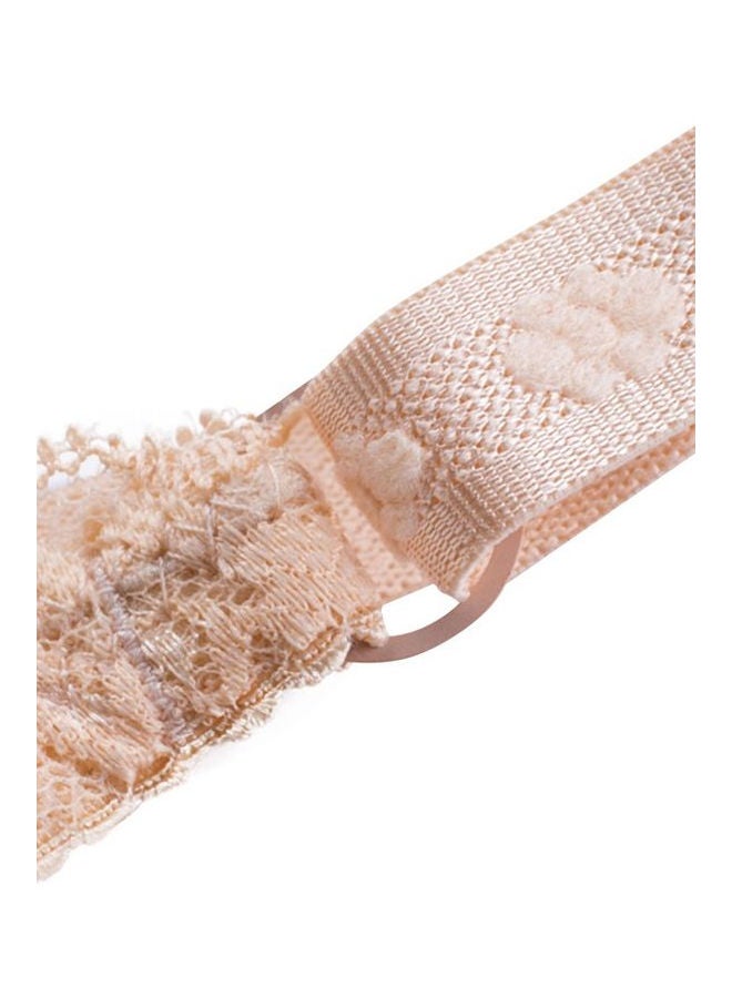 Hook And Eye Breathable Lace Gauze Push Up Bra Gold  - Image 4