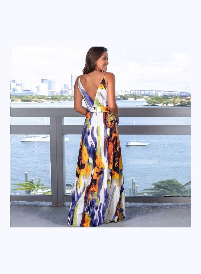 Printed V-Neck Maxi Dress Multicolour - Image 2
