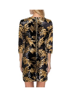 Generic Sequin Detail Bodycon Dress Gold/Black  - Image 2