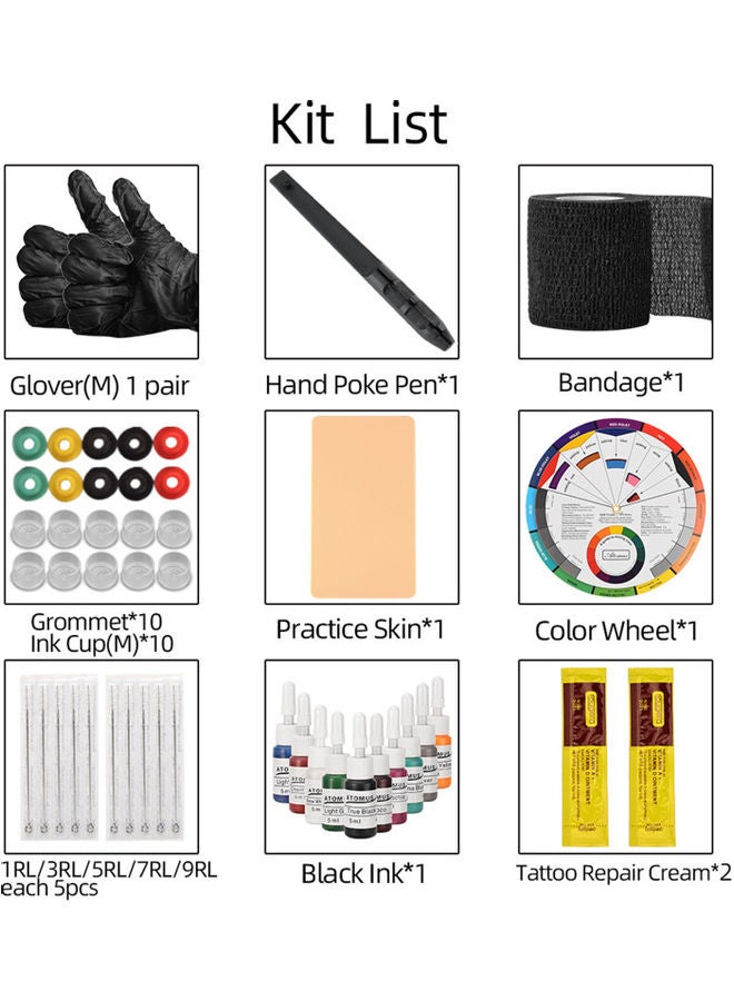 Hand Poke and Stick Tattoo Kit Multicolour - Image 4