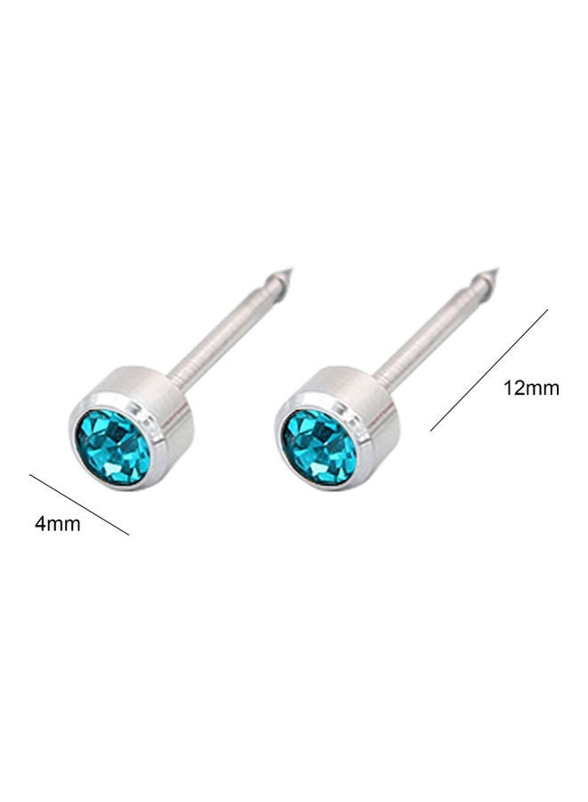 Generic 2-Piece Self Ear Piercing Disposable Tool Kit with Ear Studs Blue/Silver  - Image 2
