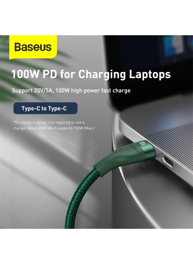 Baseus Fast Charging USB Plus C to C Cable 100W Lightning 20W And Micro 18W Flash Series USB Data Cable Max 1.2M Compatible For Apple iPhone 13/12/11 Series/MacBook/iPad/Xiaomi/Samsung/Huawei And More Green  - Image 5