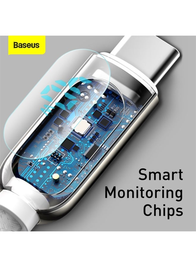 Baseus 40W/5A USB-C Cable, Supercharge Type-C Charger with LED Display, USB A to Type-C Charging Cable Fast Charge for Samsung S20/S10/S9/S8, Huawei P30 Pro, P20 Pro, LG V40 and Other USB C Charger 2M White/Grey - Image 5