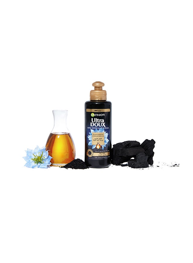 Garnier - Ultra Doux Black Charcoal & Nigella Seed Oil Shine Booster Leave-in Cream 200ml - Image 1