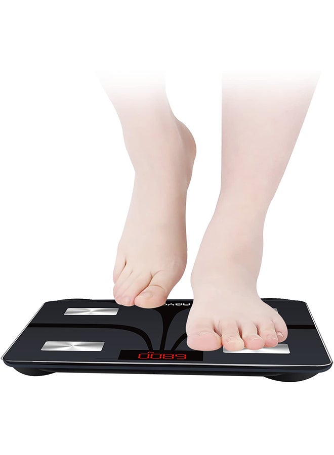 Smart Digital Bluetooth Weight Scale Black/Silver 10.24x10.24x1inch  - Image 4
